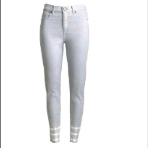 Loft Grey Jeans‎ Skinny Tie Dye Ankle Detail Size: 2 - Picture 1 of 7
